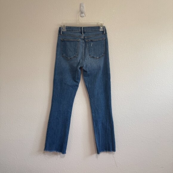 ☀️ FRAME Denim Le High Straight Jeans Size 24 Thistlemore Distressed Medium Wash - Picture 8 of 9